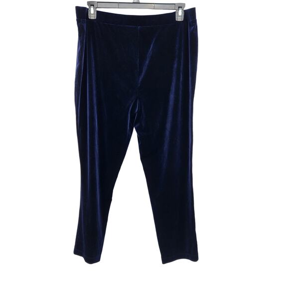 Susan Graver Navy Velour Pull on Pant Plus Tapered Leg Women's Slacks 1X - Picture 8 of 8